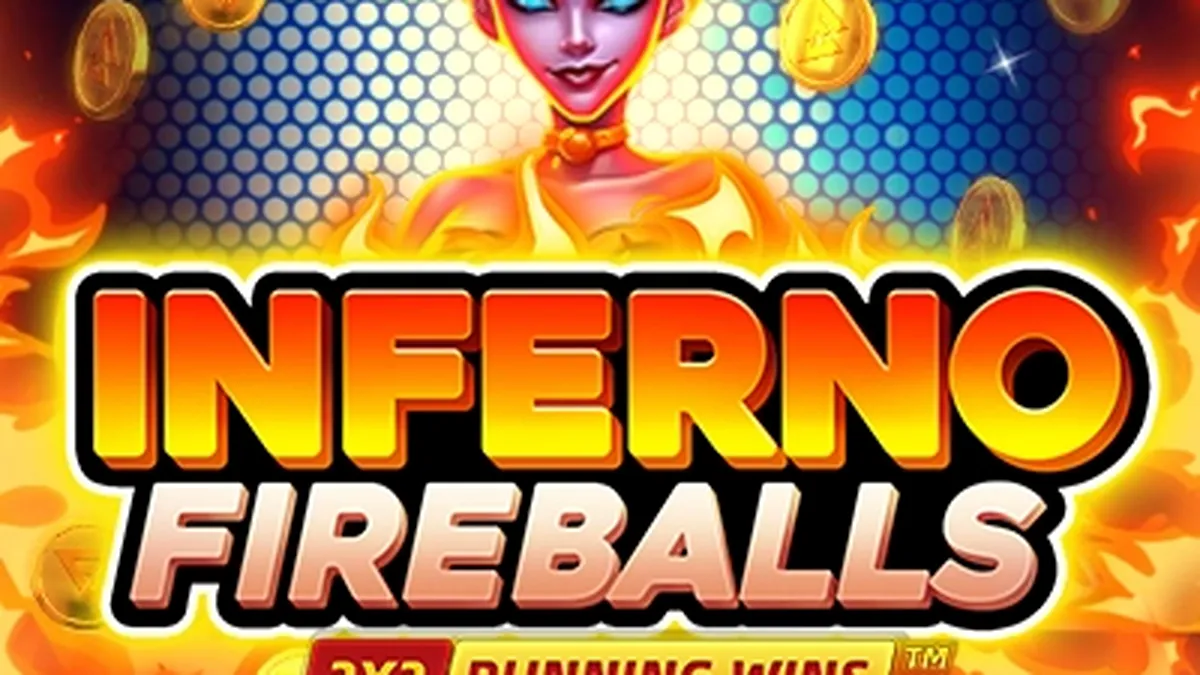 Tampilan visual permainan slot Inferno Fireballs dengan latar belakang api yang membara
