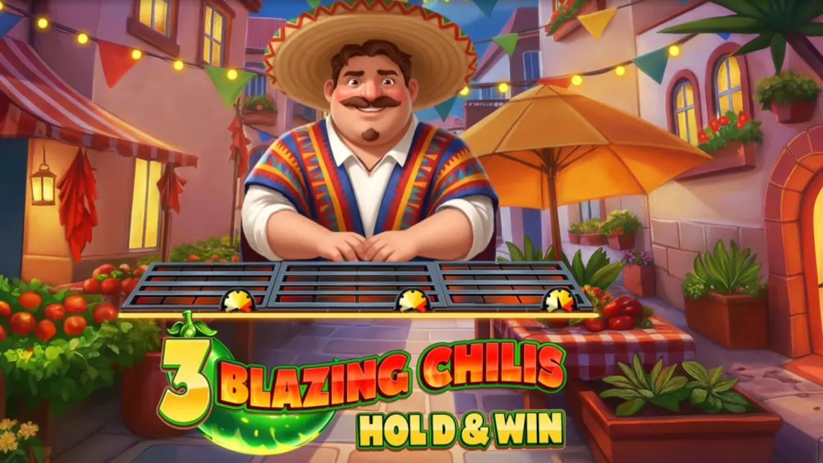 Tampilan visual slot 3 Blazing Chilis dengan tema fiesta Meksiko yang ceria